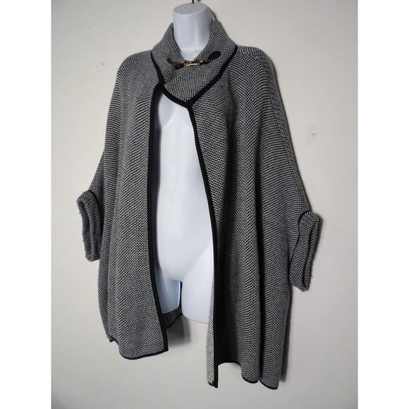 Janice Sweater Cardigan One Size Lagenlook Knit Kimono Style Blue Open Style - Picture 2 of 14